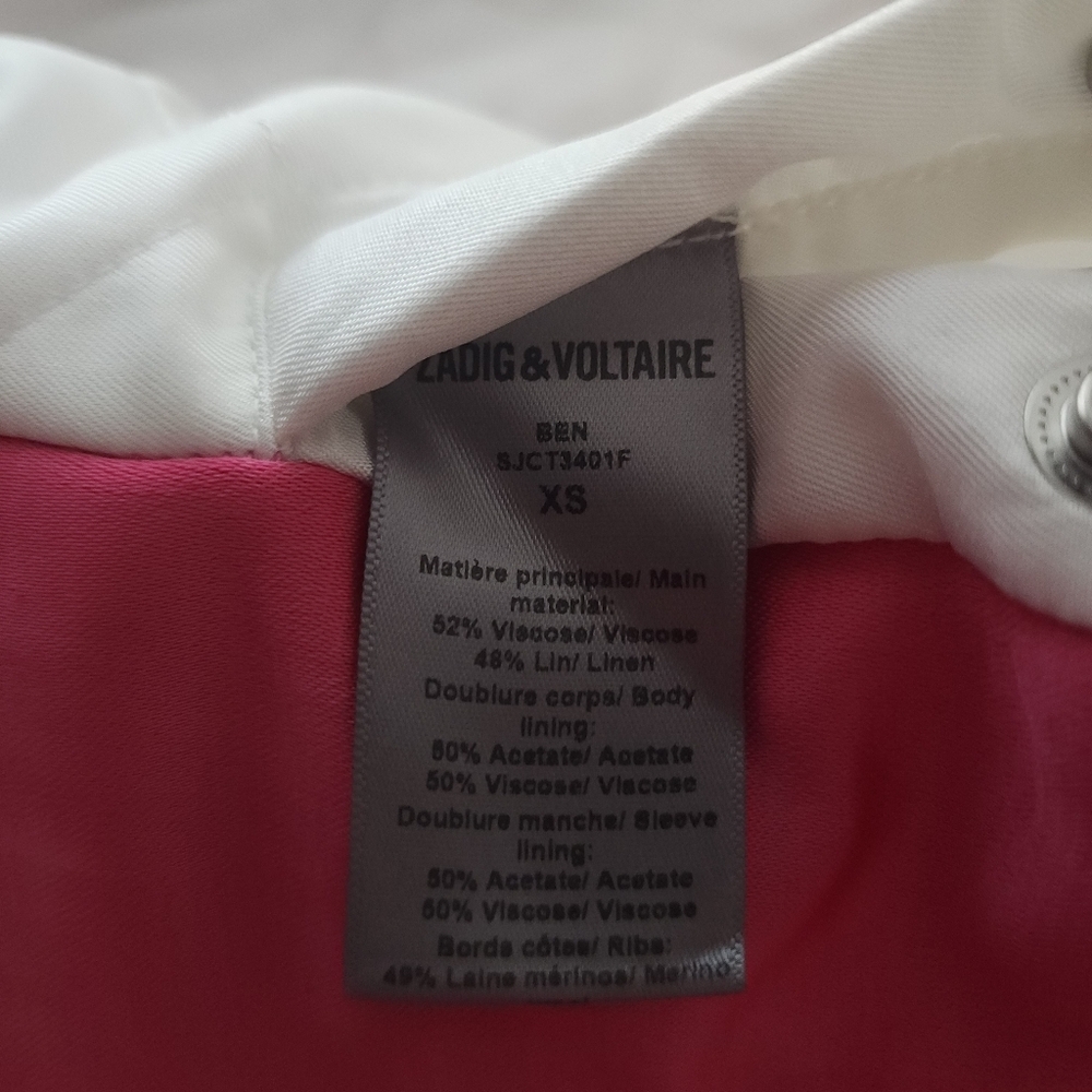 Zadig & Voltaire Ben Pink Fushia Bomber Jacket - Picture 7 of 10